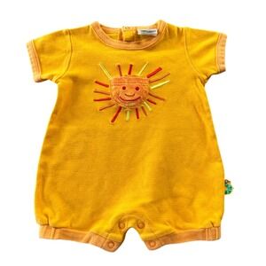 Carters Baby Vintage Yellow Sun Romper 0-3M Short Sleeve Cotton One Piece